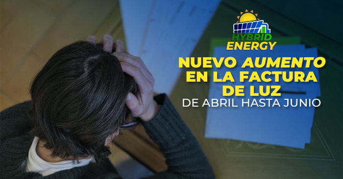 Nuevo aumento en la factura de luz de abril hasta junio